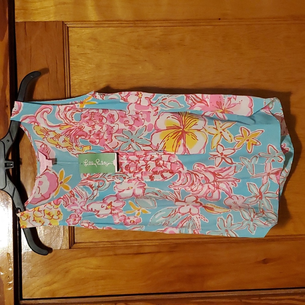 NWT Lilly Pulitzer Dahlia Silk Top XXS